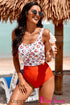 Square Neck Sleeveless Print Tankini Set